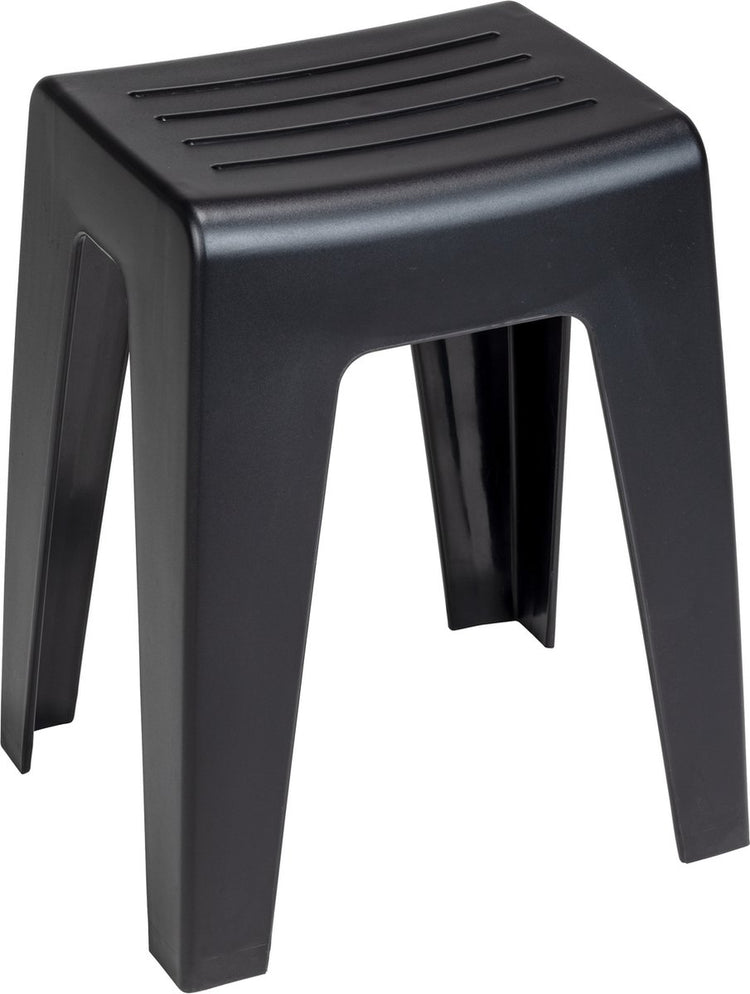 Tabouret de salle de bain Wenko kumba en plastique noir l38 x h47 x p32 cm - tabouret de douche - siège de douche - chaise de douche - capacité de charge max. 120kg