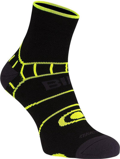 Avento chaussettes de cyclisme avec climayarn - noir jaune fluo - 35-38