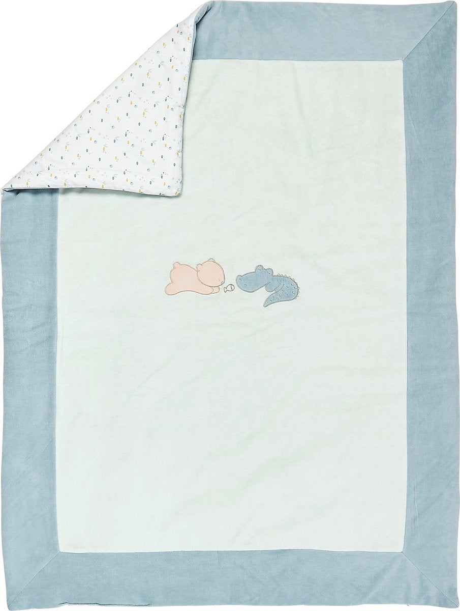 Couverture bébé Nattou 135 x 100 cm - Roméo, Jules et Sally - vert marbré