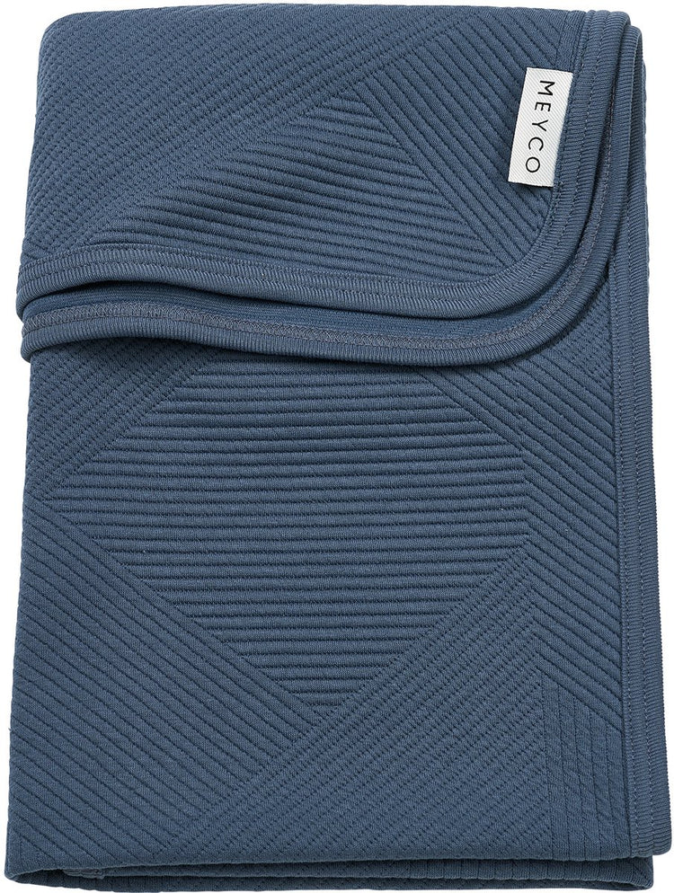 Couverture de berceau jacquard Meyco - indigo - 100x150cm - 0,5 tog