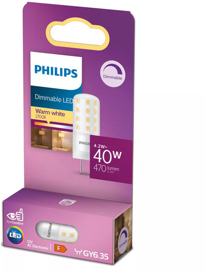 Capsule LED Philips dimmable - 40 W - GY6.35 - lumière blanc chaud