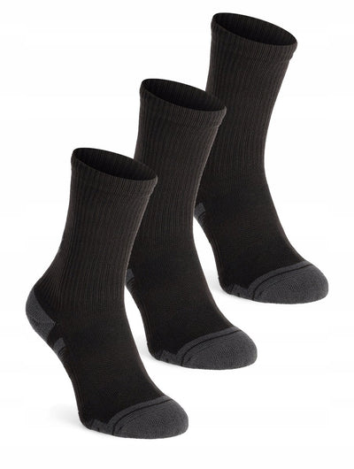 Under armour ua performance tech 3pk crew-blk chaussettes de sport unisexes - noir - gris jet