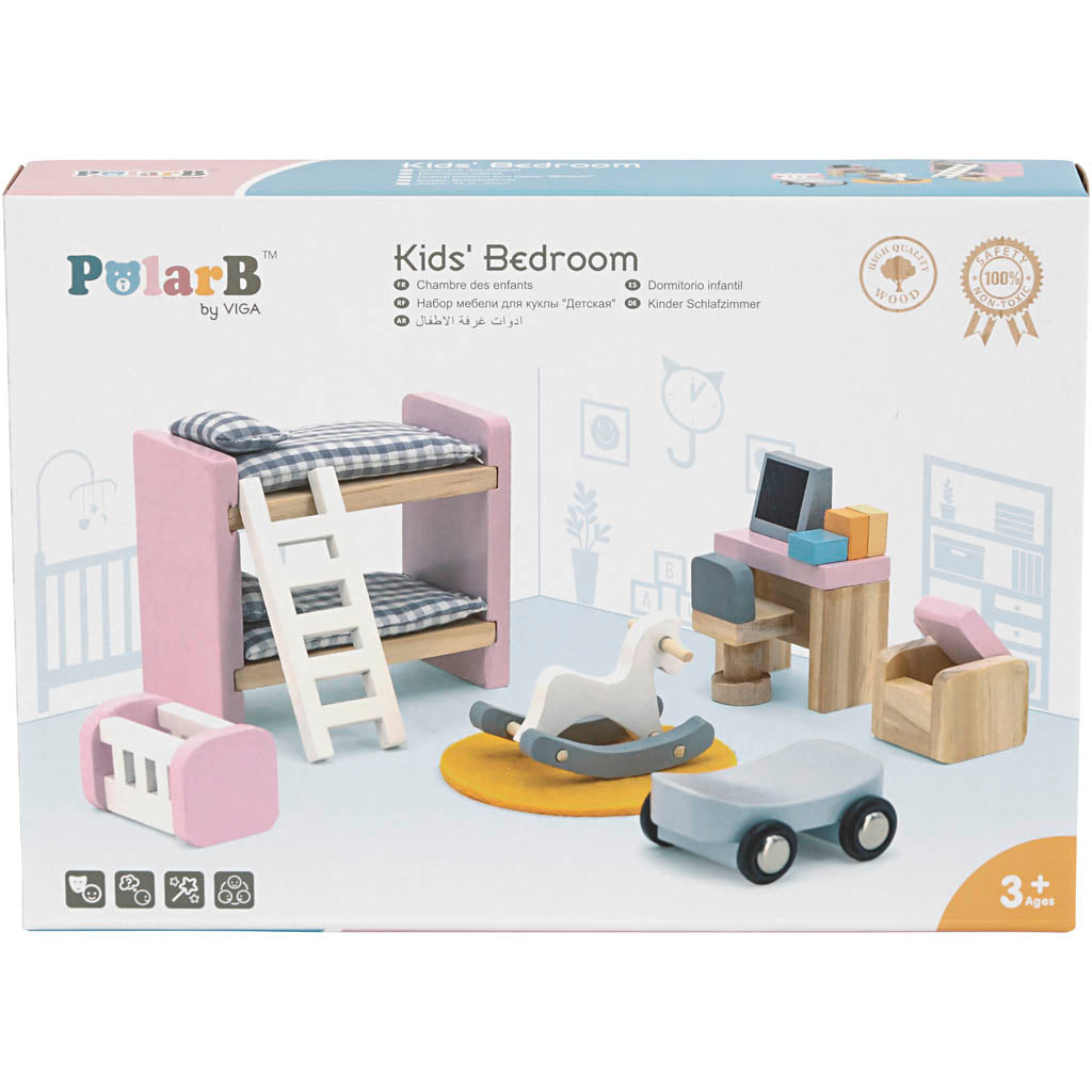 Meubles Viga pour maison de poupée, chambre d'enfant, dimensions 2x2x7,5 cm, 8 pièces 1 ensemble