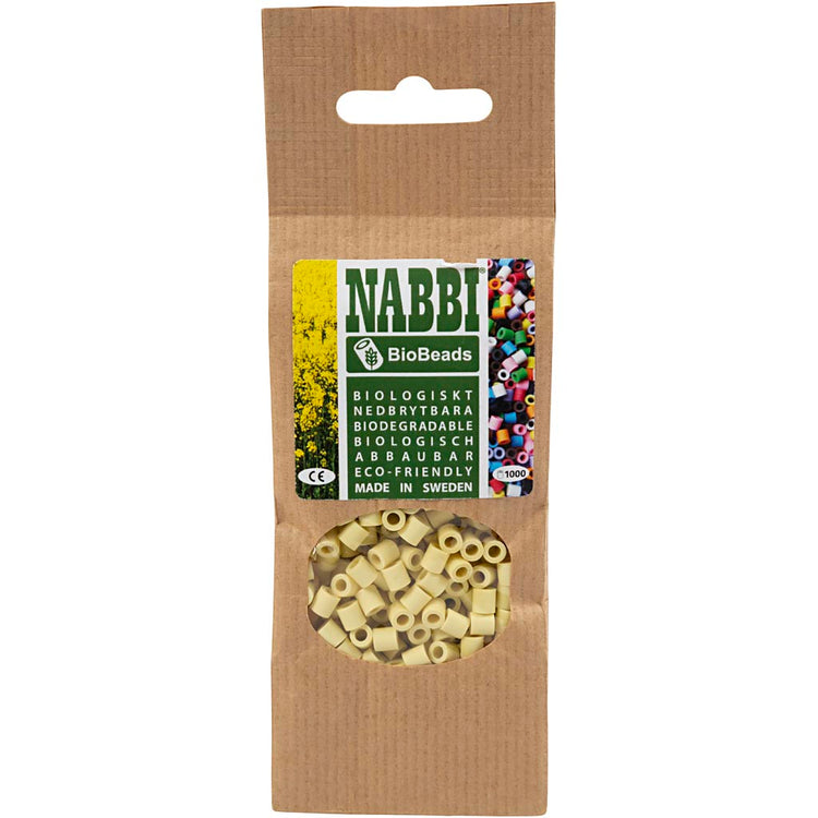 Biobilles Nabbi de , taille 5x5 mm, diamètre du trou 2,5 mm, moyen, jaune clair, 1000 pièces 1 boîte