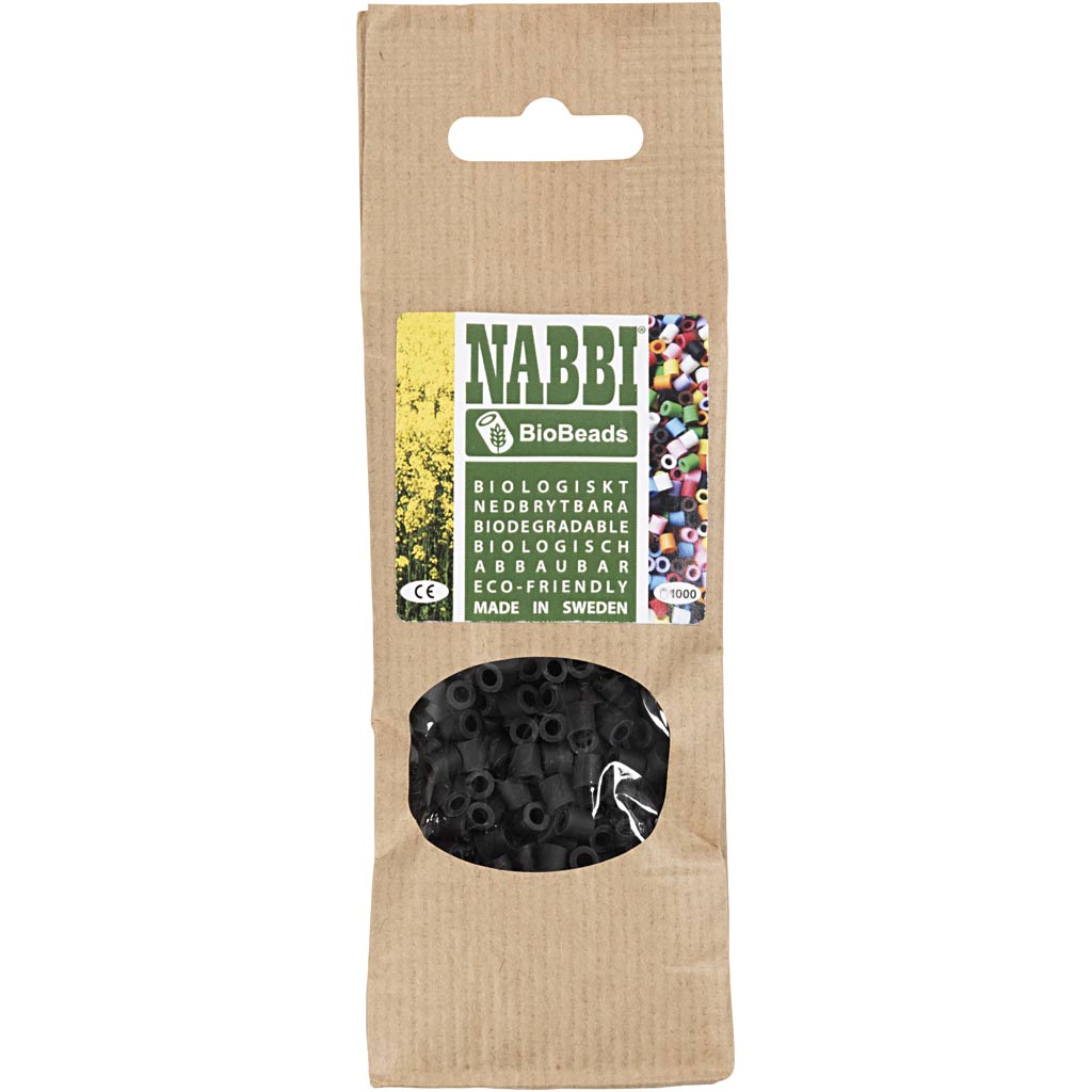 Creativ company nabbi biobeads 5x5mm noir - 1000 pcs.