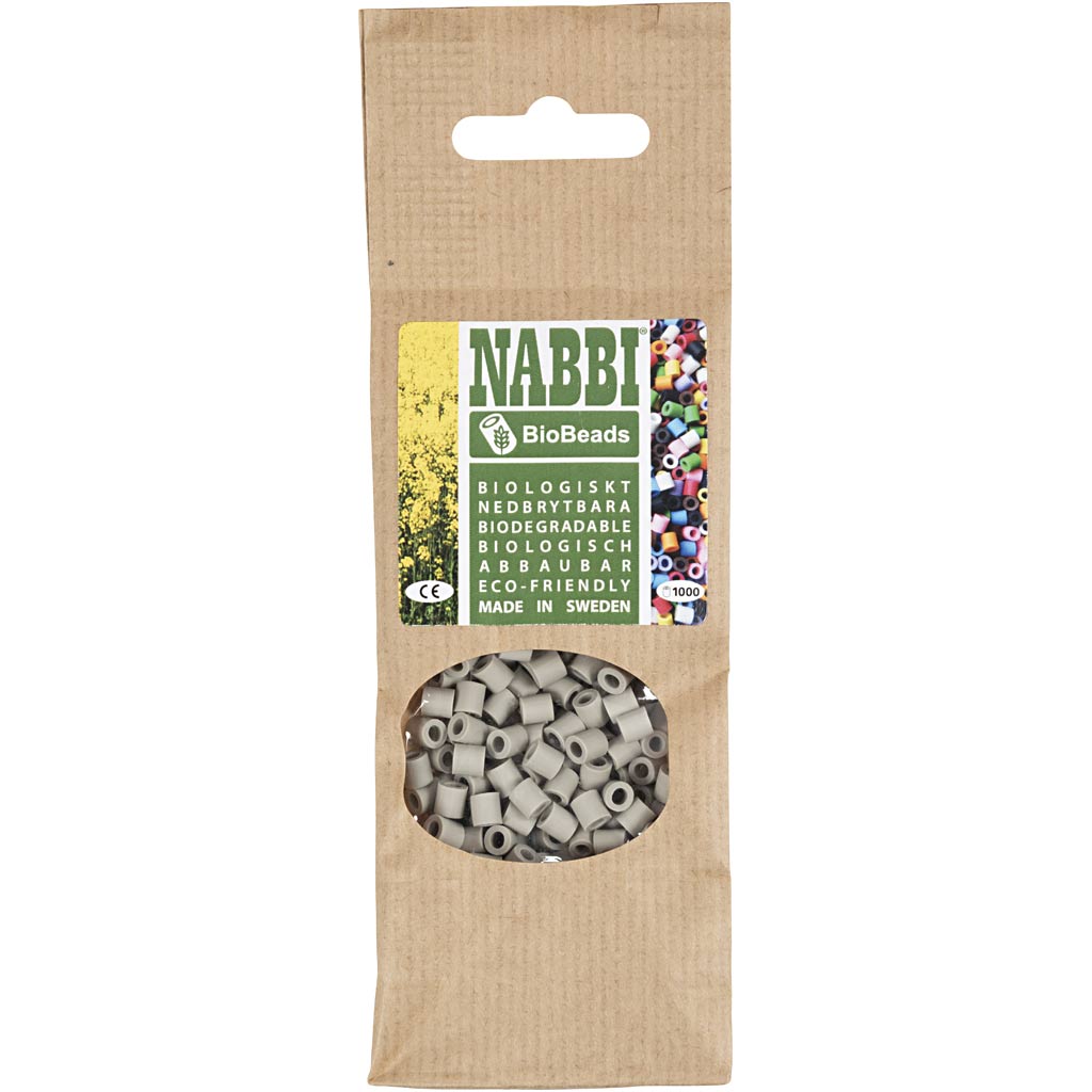 Creativ company nabbi bioperles 5x5mm gris - 1000 pcs.