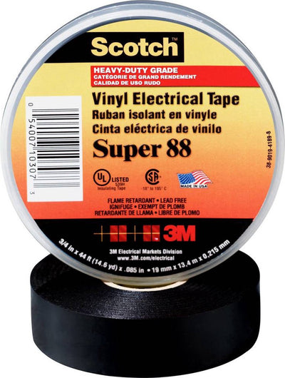 Ruban isolant Scotch super88-19x20-b noir (L x l) 20 m x 19 mm 1 pièce(s)