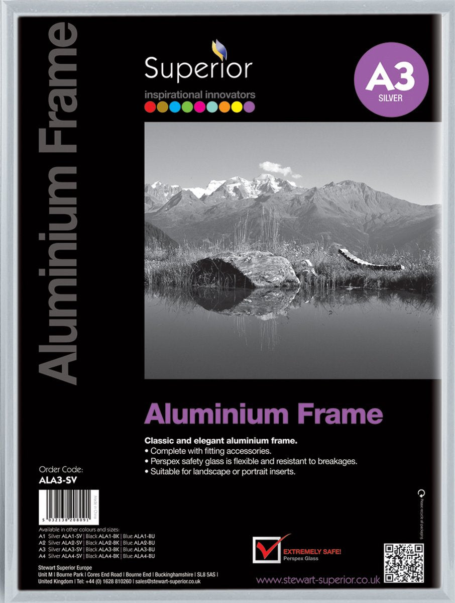Cadre photo Seco a3 - 29,7 x 42 cm - aluminium brossé argent - cadre 11 mm - se-ala3-sv