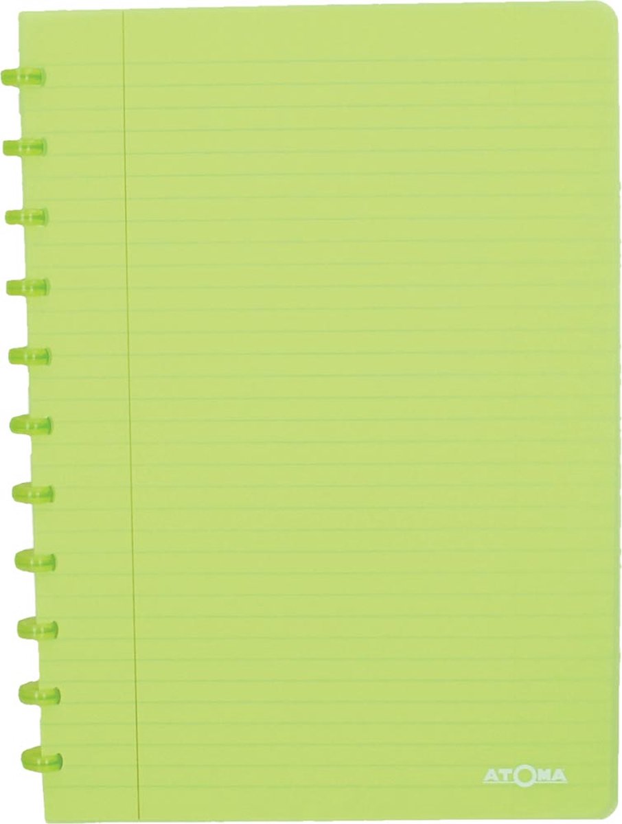 Carnet tendance Atoma, format A4, 144 pages, ligné, vert transparent