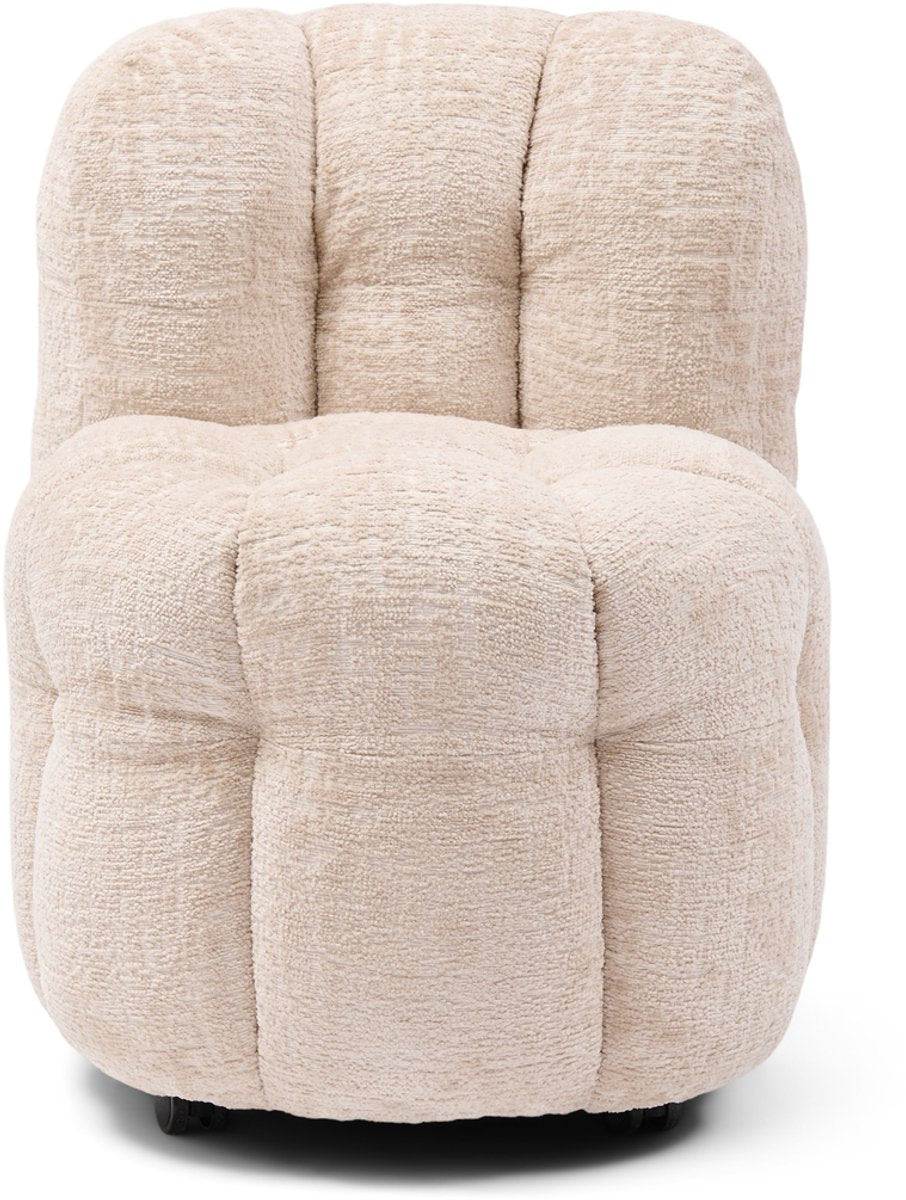 Riviera maison arosa chaise de salle à manger pivotante naturel - polyester, bois de hêtre - naturel - 77,0x66,0x91,0 cm