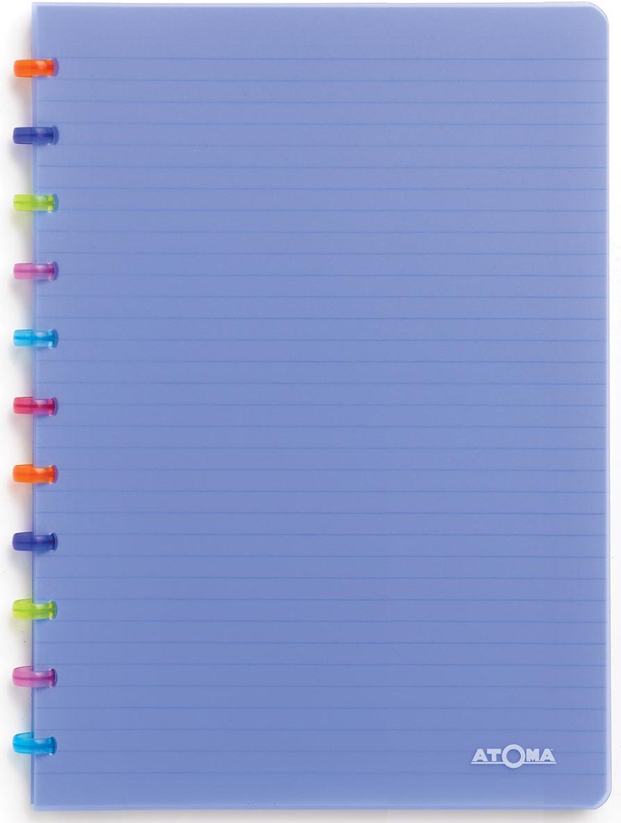 Cahier Atoma atome tutty frutti - A4 - 144 pages - lignées - bleu transparent