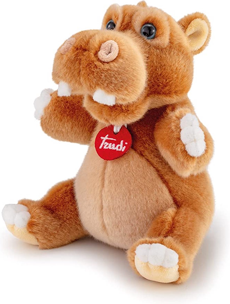 Trudi chiot peluche hippopotame 23 cm - peluche de haute qualité - peluche pour garçons et filles - orange - 16x23x15 cm taille s