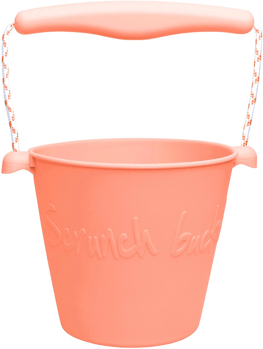Seau à jouets Scrunch - corail - pliable - recyclable