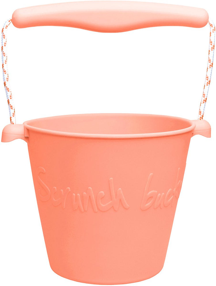 Seau à jouets Scrunch - corail - pliable - recyclable