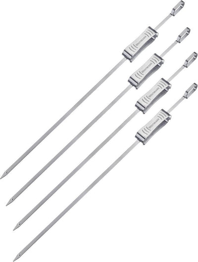 Brochettes de barbecue Westmark 42 cm - idéales pour préparer du chachlik ou d'autres brochettes de barbecue, incl. curseur - acier inoxydable, 4 pièces