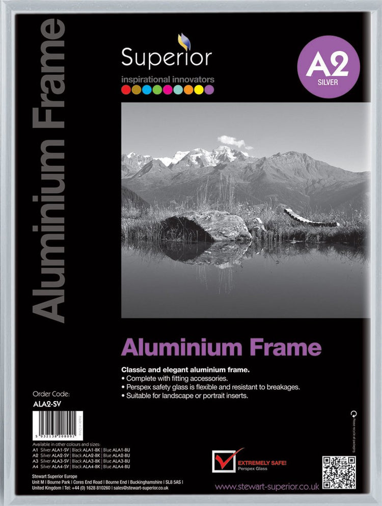 Cadre photo Seco - a2 - 42 x 59,4 cm - aluminium brossé argent - cadre 11 mm - se-ala2-sv