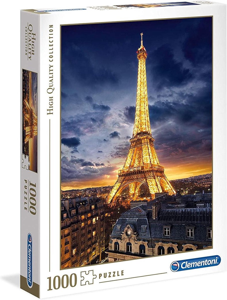 Clementoni - puzzle - 1000 pièces - tour eiffel - puzzle pour adultes - collection de haute qualité