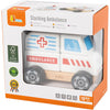 Viga jouet ambulance empilable en bois, ambulance, dimensions 13x10x8 cm, 1 pièce