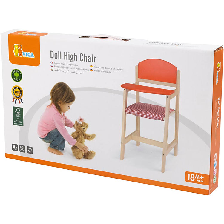 Chaise de poupée en bois Viga, dimensions 29x31x60 cm, 1 pièce