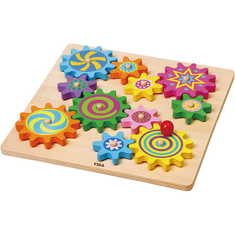 Viga jouets d'activité engrenages en bois, taille 30x30 cm, 1 pièce
