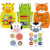 Planche d'activités Viga, vache, chats, grenouille, zèbre et girafe, dimensions 36x55x3,5 cm, 5 parties 1 boîte