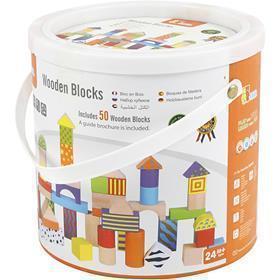 Blocs en bois Viga, taille 3 cm, 50 pièces 1 jeu