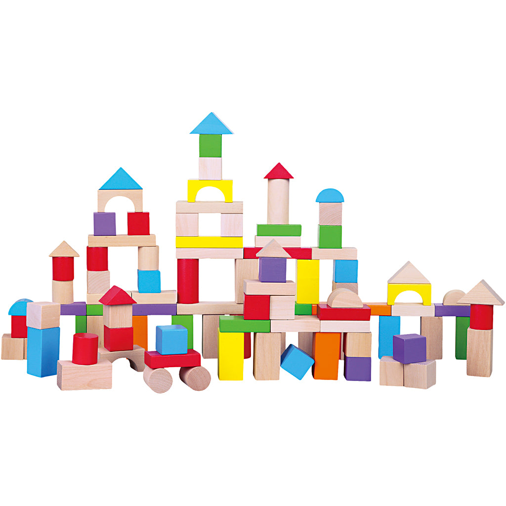 Blocs en bois Viga, taille 3 cm, 100 pièces 1 boîte