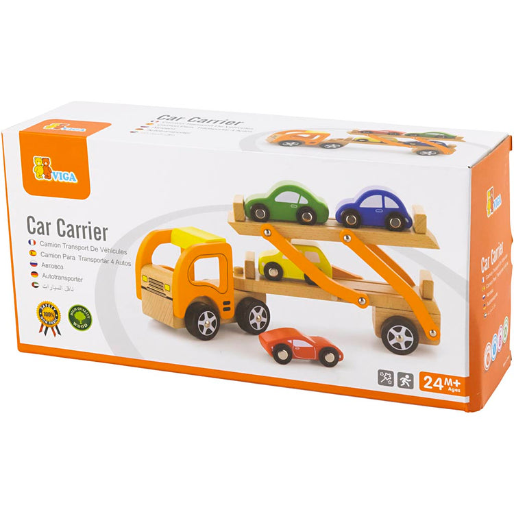 Jouet transporteur de voiture Viga, dimensions 29x15x8 cm, 1 pièce