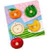 Viga puzzles boutons en bois, fruits, dim. 22x22 cm, 4 parties, 1 pièce