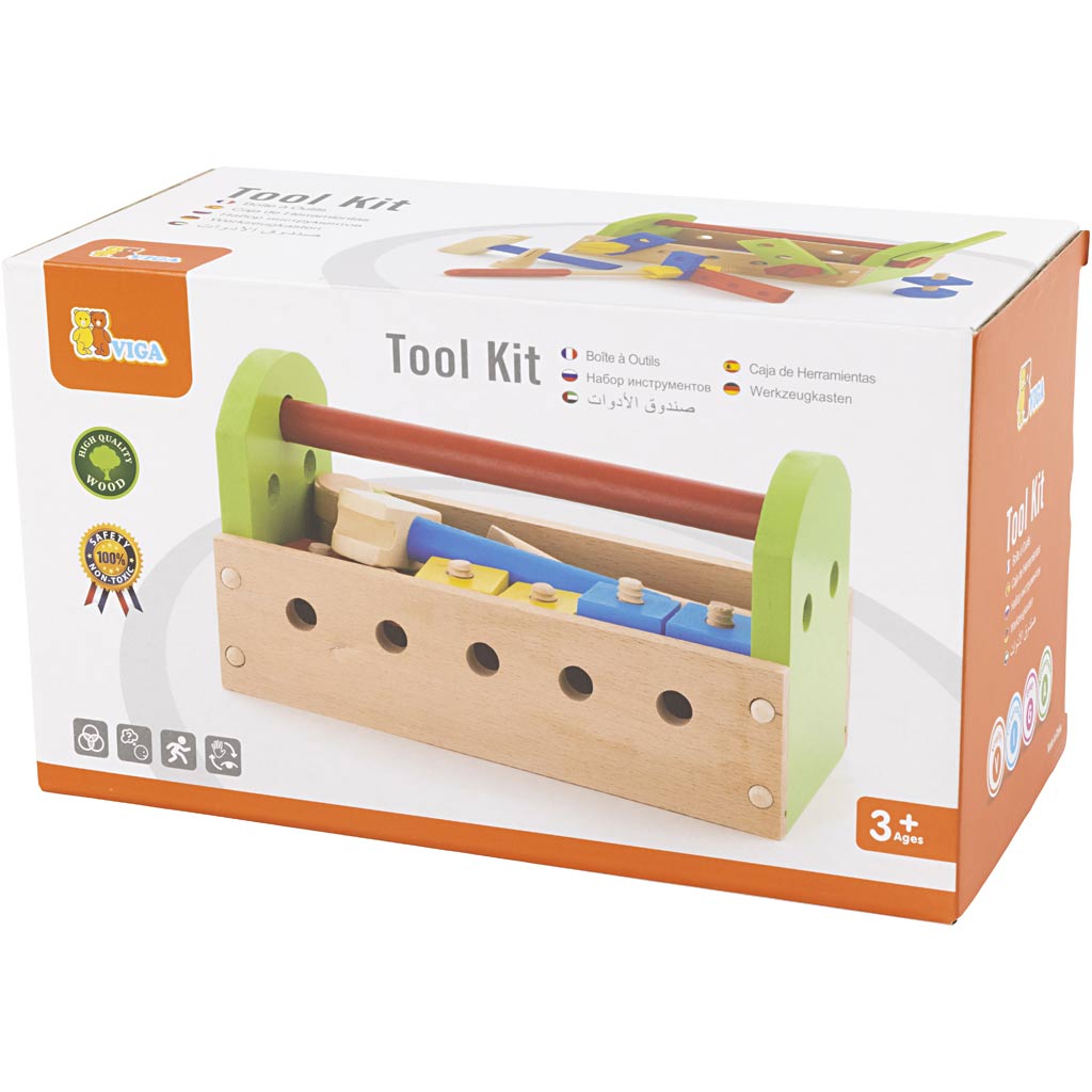 Boîte à outils pour jouets Viga, dimensions 25x14x12 cm, 1 pièce