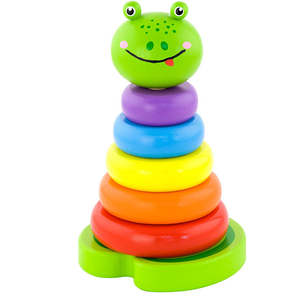 Grenouille à empiler en bois Viga, dim. 10x18 cm, 1 pièce