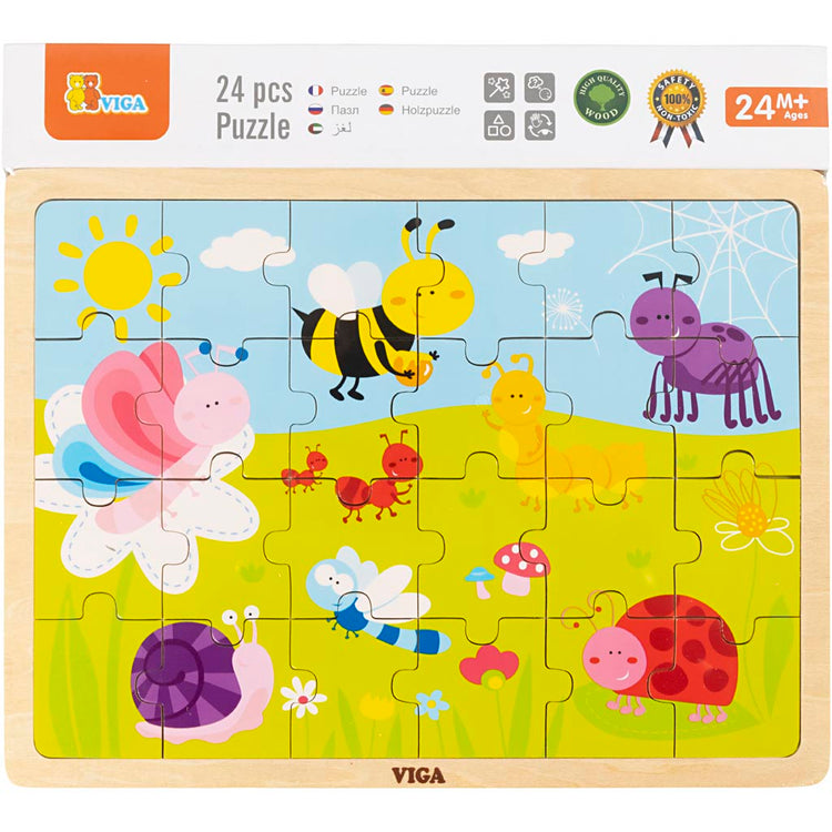 Viga puzzles en bois, taille 30x22,5 cm, 24 pièces, 1 pièce