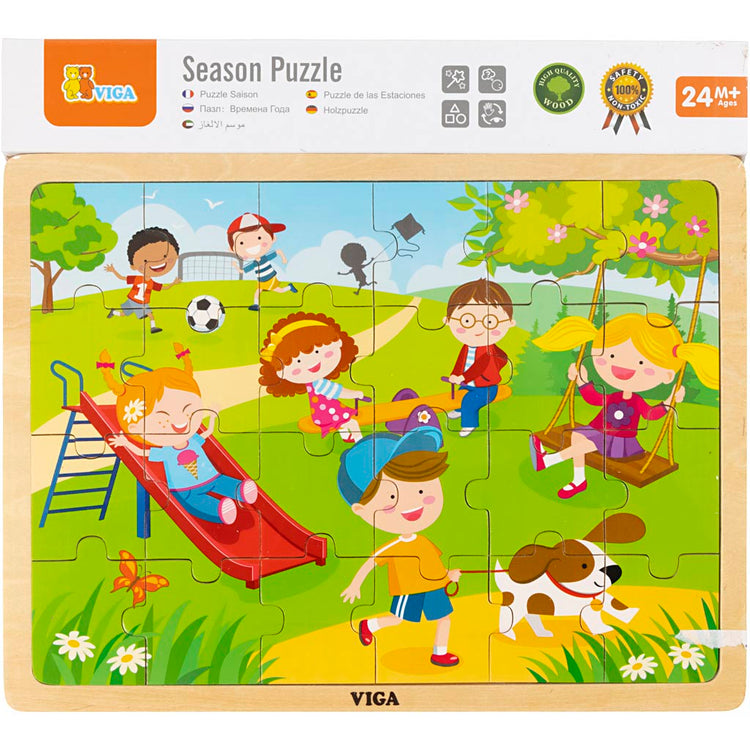 Viga seasons puzzle en bois, les saisons, printemps, dim. 30x22,5 cm, 24 pièces, 1 pièce