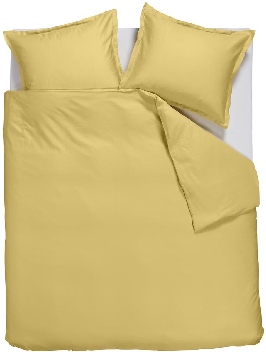 Housse de couette Ambiante satin uni - lits jumeaux - 240x200 220 cm - jaune clair