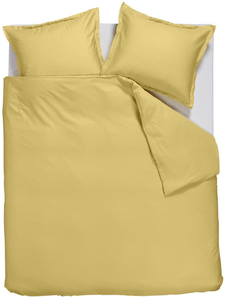 Housse de couette Ambiante satin uni - lits jumeaux - 240x200 220 cm - jaune clair