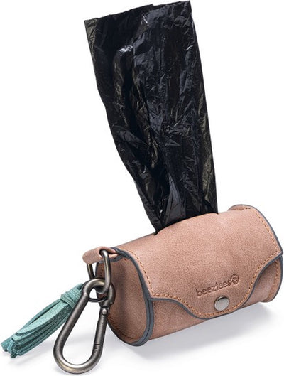 Beeztees porte-sac à crottes balacron ot - chien - cuir artificiel - sacs à crottes pour chien - rose - incl. 20 sacs