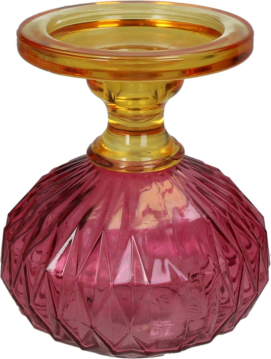 Bougeoir collection Hd verre multi 13,5x13,5x15cm