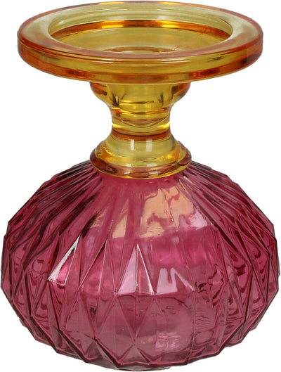Bougeoir collection Hd verre multi 13,5x13,5x15cm