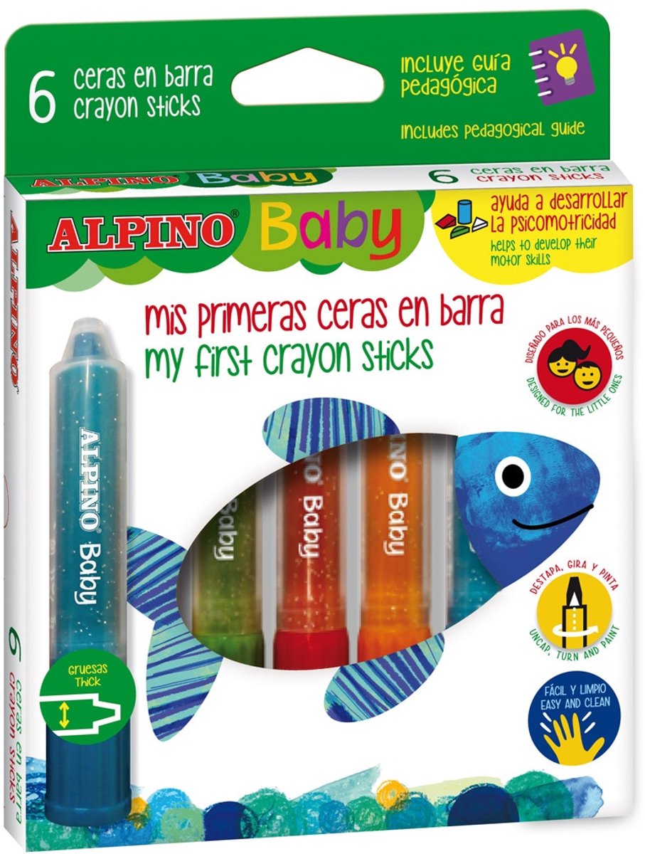 Alpino coffret 6 stylos peinture bébé