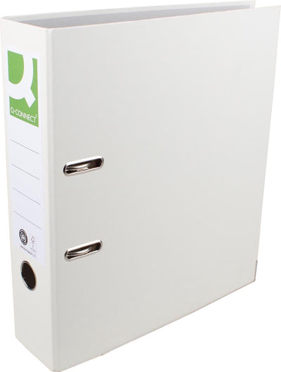 Classeur Q-connect, pour ft A4, en papier Recycolor, dos de 8 cm, blanc