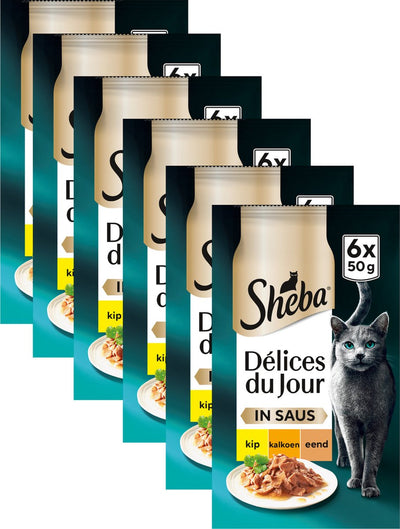 Nourriture pour chat Sheba - délices du jour - volaille en sauce - nourriture humide - 36x50g