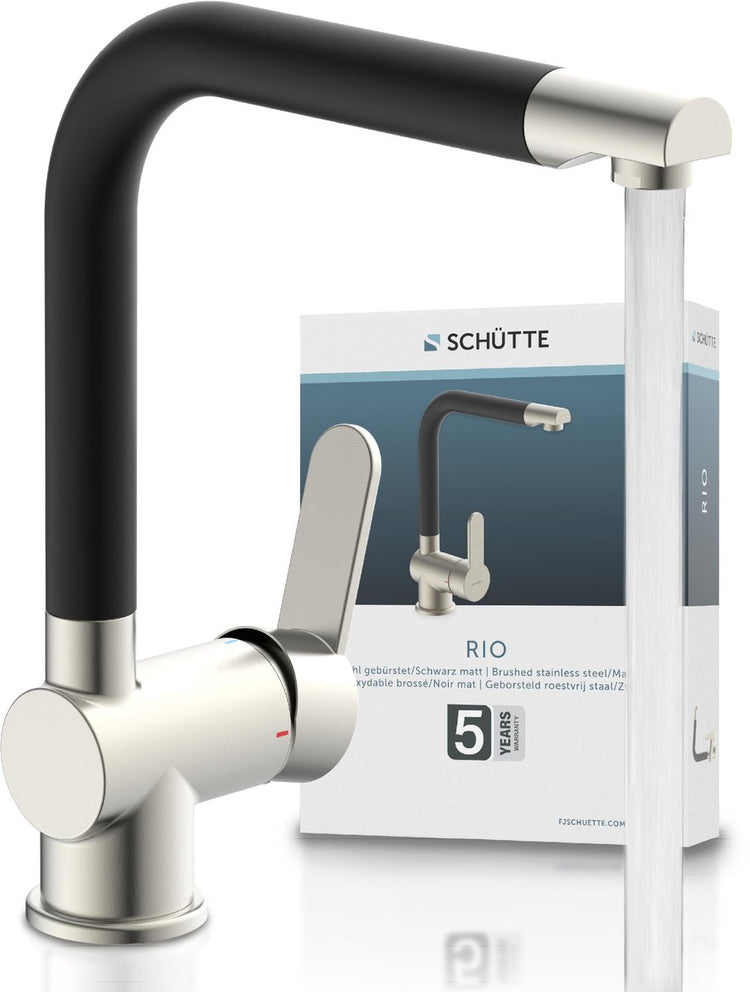 Schütte schütte un mélangeur de bouton Rio en acier inoxydable et noir mat