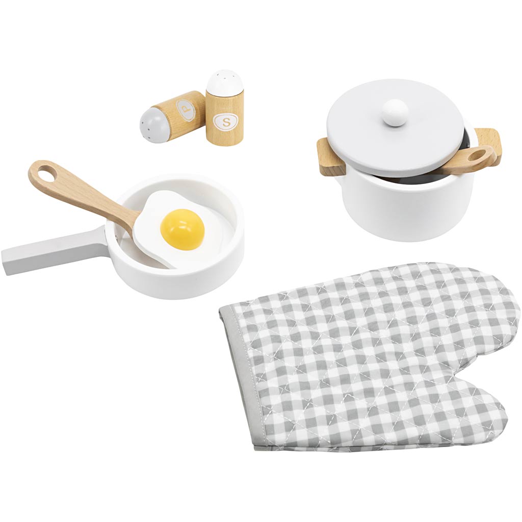Set de poêles en bois Viga, les couleurs peuvent varier, 6 pièces 1 boîte