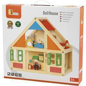 Maison de poupée en bois Viga, dimensions 43x40x27 cm, 1 pièce