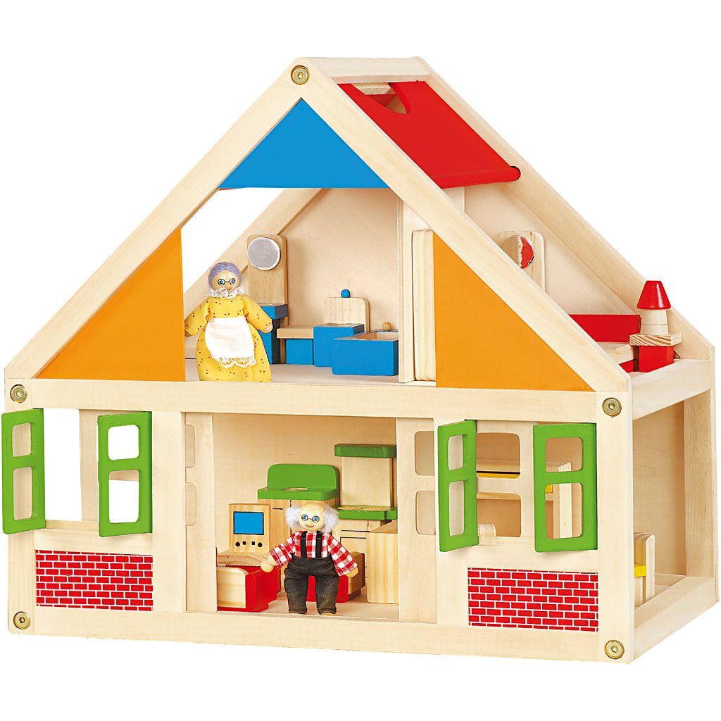Maison de poupée en bois Viga, dimensions 43x40x27 cm, 1 pièce