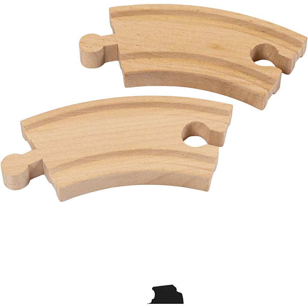 Chemin de fer Viga, courbe courte, l: 9 cm, 4 pièces 1 boîte