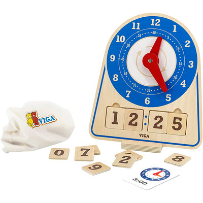 Horloge d'apprentissage Viga, h : 28 cm, l : 26 cm, l : 13, 1 pièce