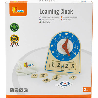 Horloge d'apprentissage Viga, h : 28 cm, l : 26 cm, l : 13, 1 pièce