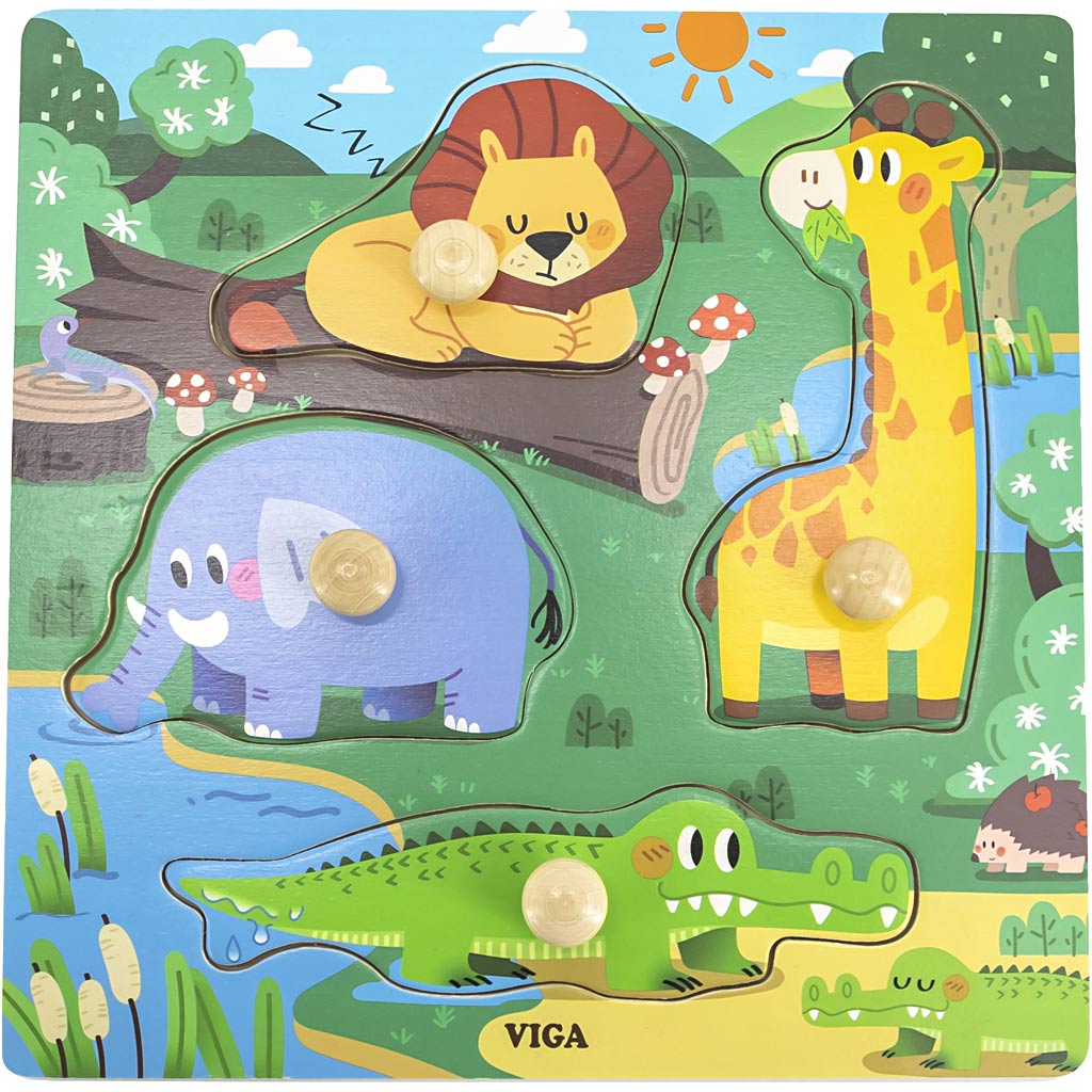 Viga puzzle avec boutons, h : 26 mm, l : 22 cm, l : 22 cm, 1 pièce
