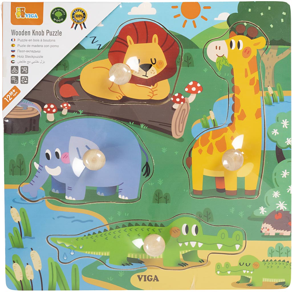 Viga puzzle avec boutons, h : 26 mm, l : 22 cm, l : 22 cm, 1 pièce